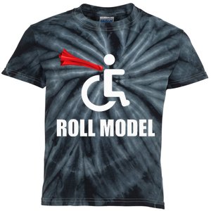 Roll Model Hero Cape Funny Wheelchair Pun Gift Kids Tie-Dye T-Shirt