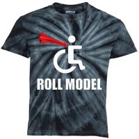 Roll Model Hero Cape Funny Wheelchair Pun Gift Kids Tie-Dye T-Shirt