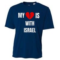 retro My Heart is With Israel I Stand With Israel Cooling Performance Crew T-Shirt