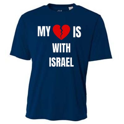 retro My Heart is With Israel I Stand With Israel Cooling Performance Crew T-Shirt