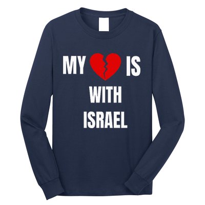 retro My Heart is With Israel I Stand With Israel Long Sleeve Shirt