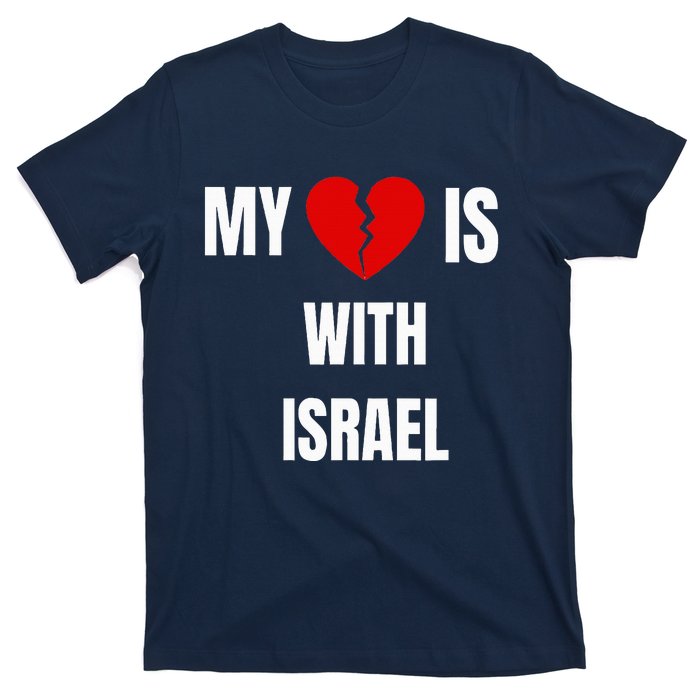 retro My Heart is With Israel I Stand With Israel T-Shirt