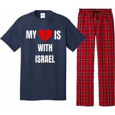 retro My Heart is With Israel I Stand With Israel Pajama Set