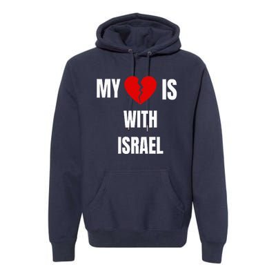 retro My Heart is With Israel I Stand With Israel Premium Hoodie