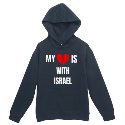 retro My Heart is With Israel I Stand With Israel Urban Pullover Hoodie