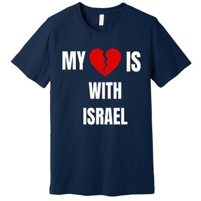 retro My Heart is With Israel I Stand With Israel Premium T-Shirt