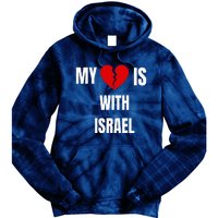 retro My Heart is With Israel I Stand With Israel Tie Dye Hoodie