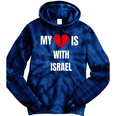 retro My Heart is With Israel I Stand With Israel Tie Dye Hoodie