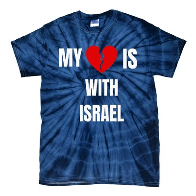 retro My Heart is With Israel I Stand With Israel Tie-Dye T-Shirt