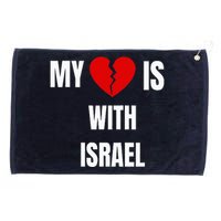 retro My Heart is With Israel I Stand With Israel Grommeted Golf Towel