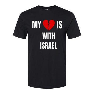 retro My Heart is With Israel I Stand With Israel Softstyle CVC T-Shirt