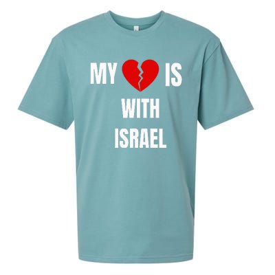 retro My Heart is With Israel I Stand With Israel Sueded Cloud Jersey T-Shirt