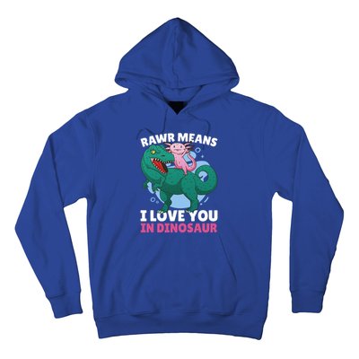 Rawr Means I Love You In Dinosaur With Axolotl With Dinosaur Gift Hoodie