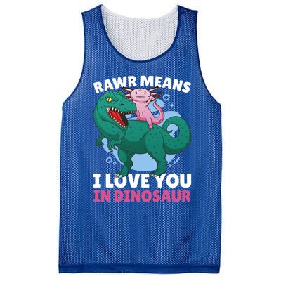 Rawr Means I Love You In Dinosaur With Axolotl With Dinosaur Gift Mesh Reversible Basketball Jersey Tank