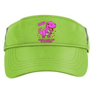 Rawr Means I Love You In Dinosaur With Big Pink Dinosaur Gift Adult Drive Performance Visor