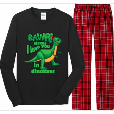 Rawr! Means I Love You In Dinosaur Gift Cool And Fearless Tgiftrex Cute Gift Long Sleeve Pajama Set