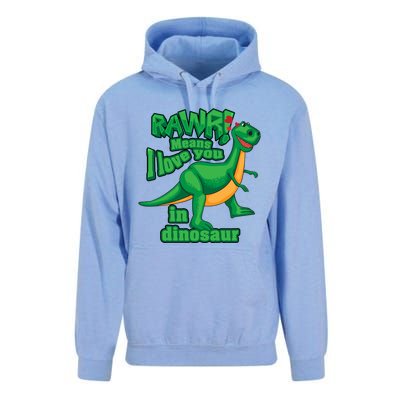 Rawr! Means I Love You In Dinosaur Gift Cool And Fearless Tgiftrex Cute Gift Unisex Surf Hoodie