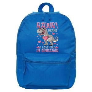 Rawr! Means I Love You In Dinosaur Valentines Day Meaningful Gift 16 in Basic Backpack