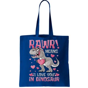 Rawr! Means I Love You In Dinosaur Valentines Day Meaningful Gift Tote Bag