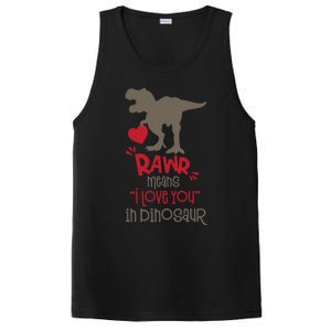 Rawr Means Icute Giftlove You In Dinosaur Valentines Day 2022 Gift PosiCharge Competitor Tank