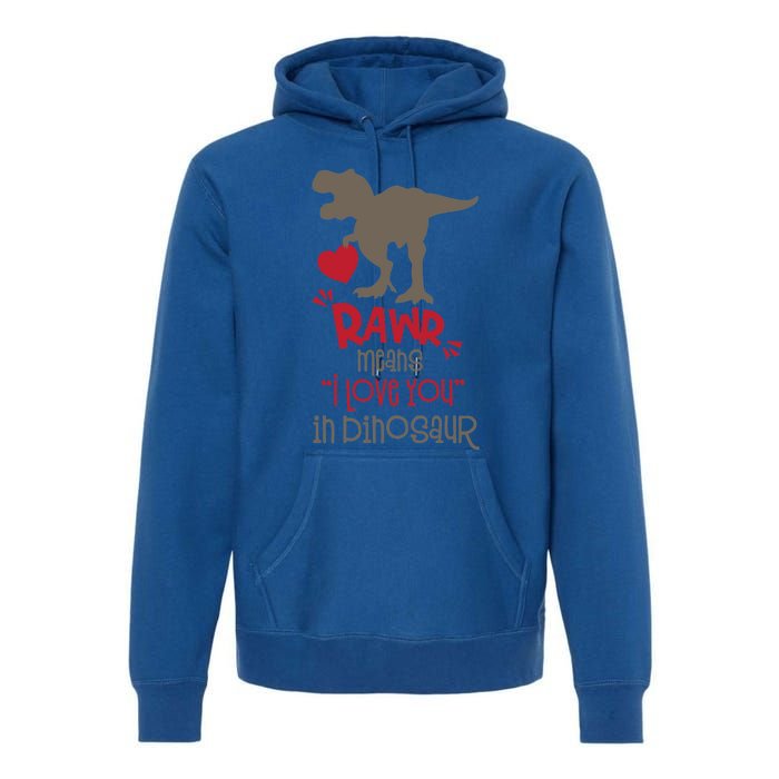 Rawr Means Icute Giftlove You In Dinosaur Valentines Day 2022 Gift Premium Hoodie