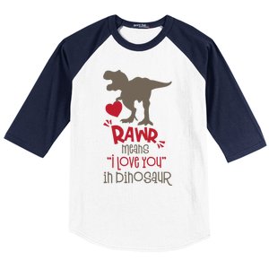 Rawr Means Icute Giftlove You In Dinosaur Valentines Day 2022 Gift Baseball Sleeve Shirt