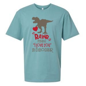 Rawr Means Icute Giftlove You In Dinosaur Valentines Day 2022 Gift Sueded Cloud Jersey T-Shirt