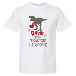 Rawr Means Icute Giftlove You In Dinosaur Valentines Day 2022 Gift Garment-Dyed Heavyweight T-Shirt