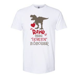 Rawr Means Icute Giftlove You In Dinosaur Valentines Day 2022 Gift Softstyle CVC T-Shirt