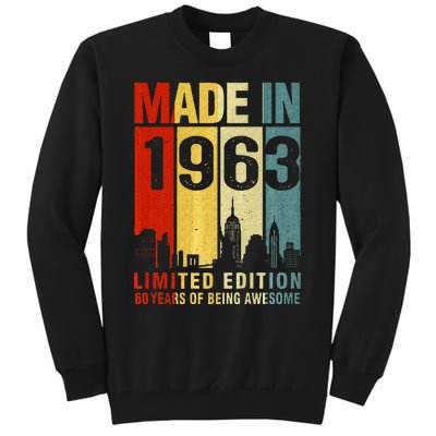 Retro Made In 1963 Limited Edition 60 Years Of Being Awesome Tall Sweatshirt