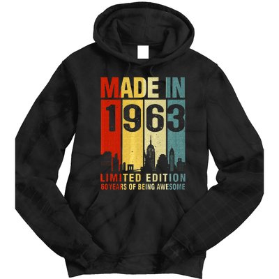 Retro Made In 1963 Limited Edition 60 Years Of Being Awesome Tie Dye Hoodie