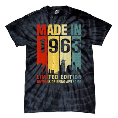 Retro Made In 1963 Limited Edition 60 Years Of Being Awesome Tie-Dye T-Shirt