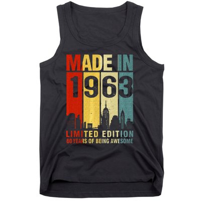 Retro Made In 1963 Limited Edition 60 Years Of Being Awesome Tank Top