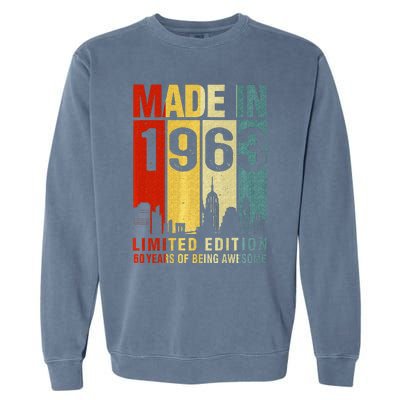 Retro Made In 1963 Limited Edition 60 Years Of Being Awesome Garment-Dyed Sweatshirt