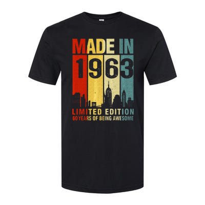 Retro Made In 1963 Limited Edition 60 Years Of Being Awesome Softstyle CVC T-Shirt