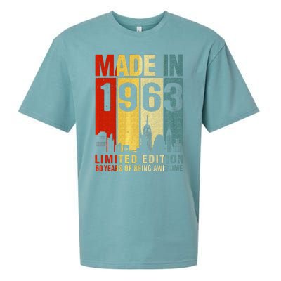 Retro Made In 1963 Limited Edition 60 Years Of Being Awesome Sueded Cloud Jersey T-Shirt