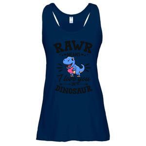 Rawr Means I Love You In Dinosaur Tgreat Giftrex Cute Valentines Day Gift Ladies Essential Flowy Tank