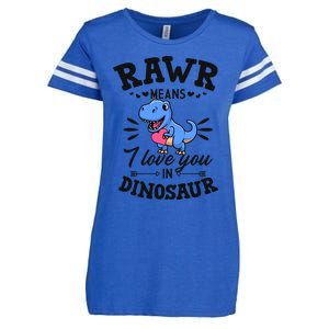 Rawr Means I Love You In Dinosaur Tgreat Giftrex Cute Valentines Day Gift Enza Ladies Jersey Football T-Shirt