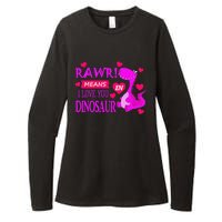 Rawr Means I Love You In Dinosaur Funny Couple Womens CVC Long Sleeve Shirt