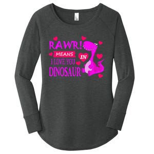 Rawr Means I Love You In Dinosaur Funny Couple Women's Perfect Tri Tunic Long Sleeve Shirt