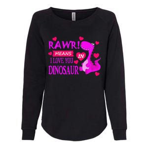 Rawr Means I Love You In Dinosaur Funny Couple Womens California Wash Sweatshirt