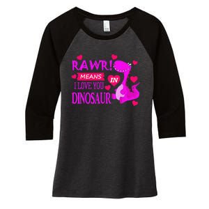 Rawr Means I Love You In Dinosaur Funny Couple Women's Tri-Blend 3/4-Sleeve Raglan Shirt