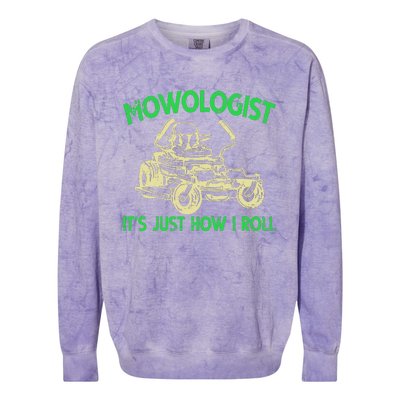 Retro Mowologist ItS Just How I Roll Lawn Mower Lawnmower Colorblast Crewneck Sweatshirt