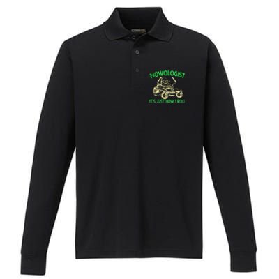 Retro Mowologist ItS Just How I Roll Lawn Mower Lawnmower Performance Long Sleeve Polo