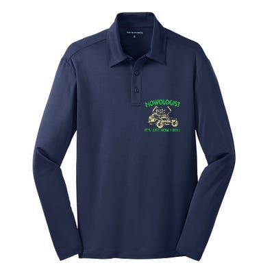 Retro Mowologist ItS Just How I Roll Lawn Mower Lawnmower Silk Touch Performance Long Sleeve Polo