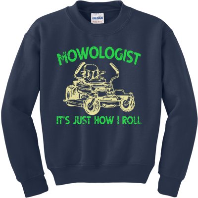 Retro Mowologist ItS Just How I Roll Lawn Mower Lawnmower Kids Sweatshirt