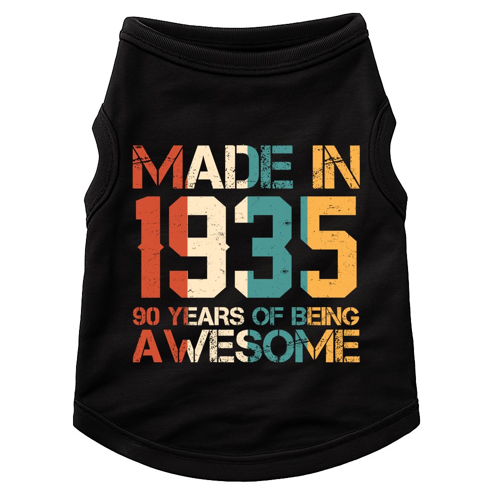 Retro Made In 1935 90 Years Of Being Awesome Birthday Doggie Tank