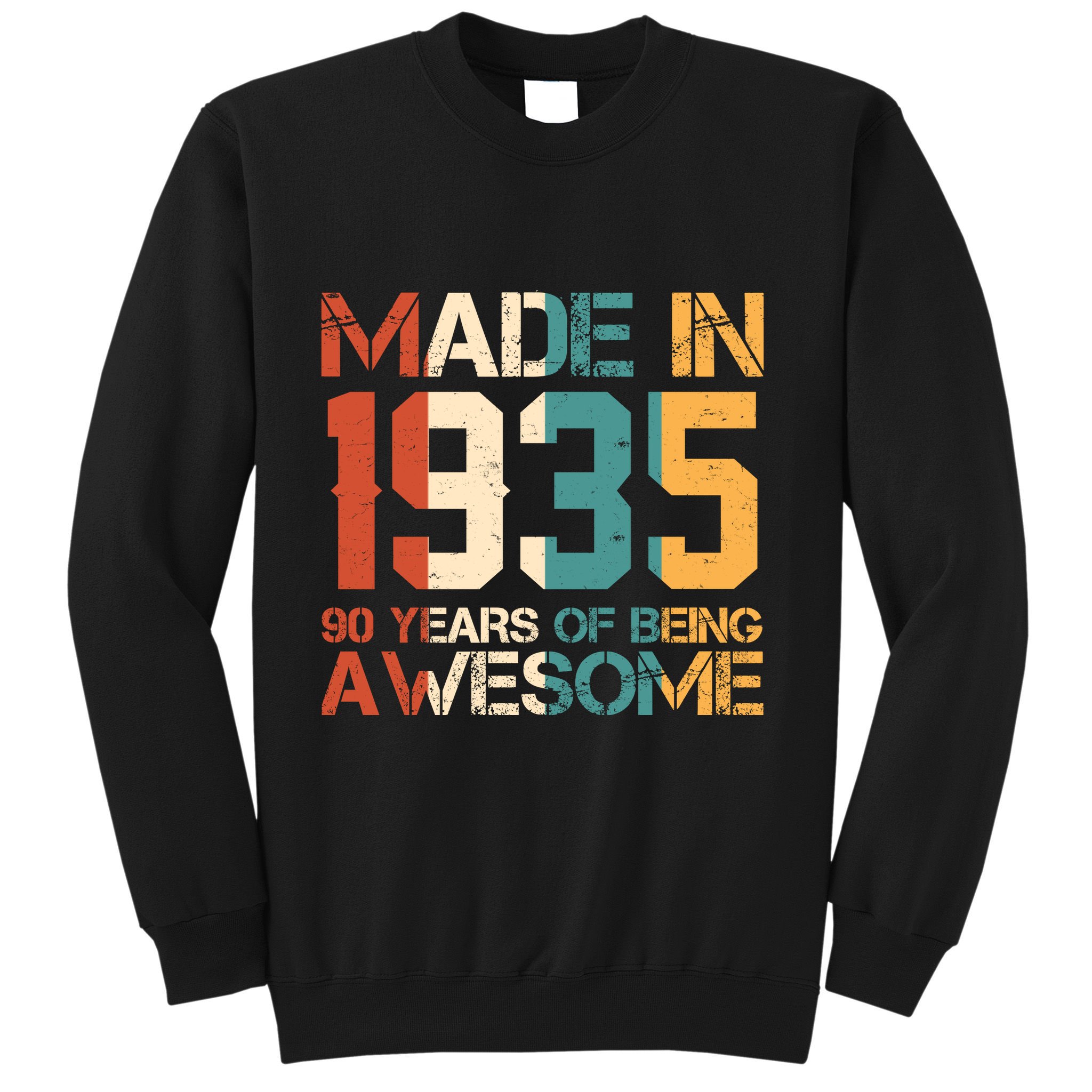 Retro Made In 1935 90 Years Of Being Awesome Birthday Sweatshirt