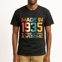 Retro Made In 1935 90 Years Of Being Awesome Birthday Tall T-Shirt