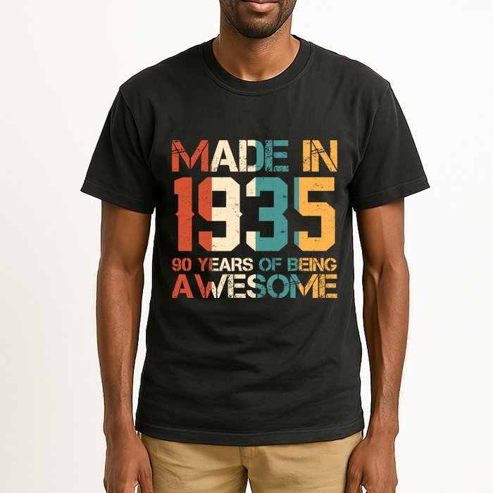 Retro Made In 1935 90 Years Of Being Awesome Birthday Tall T-Shirt
